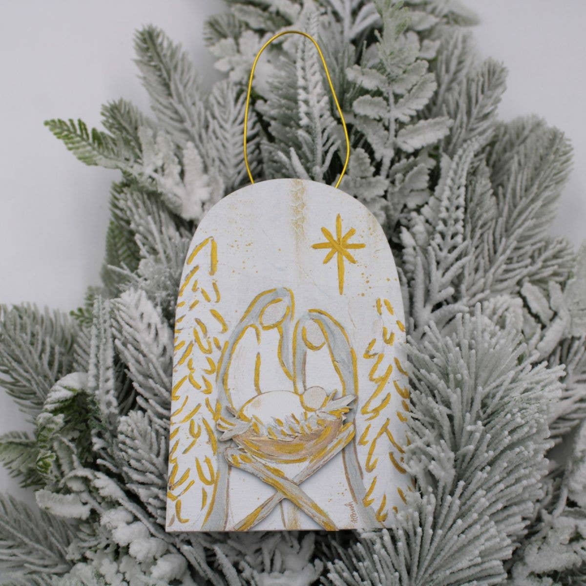 Holy Family Layered Wood Christmas Ornament