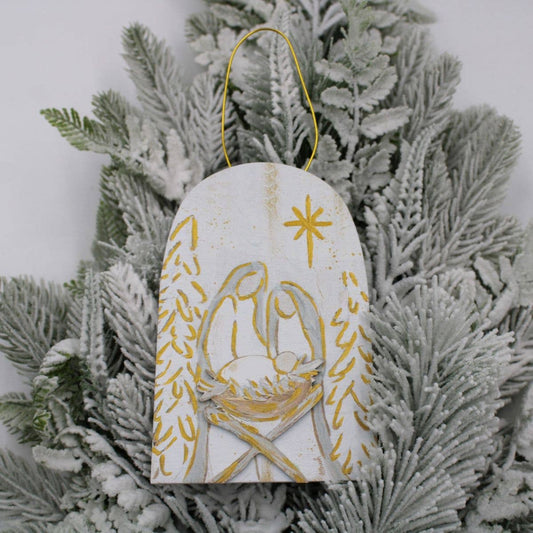 Holy Family Layered Wood Christmas Ornament