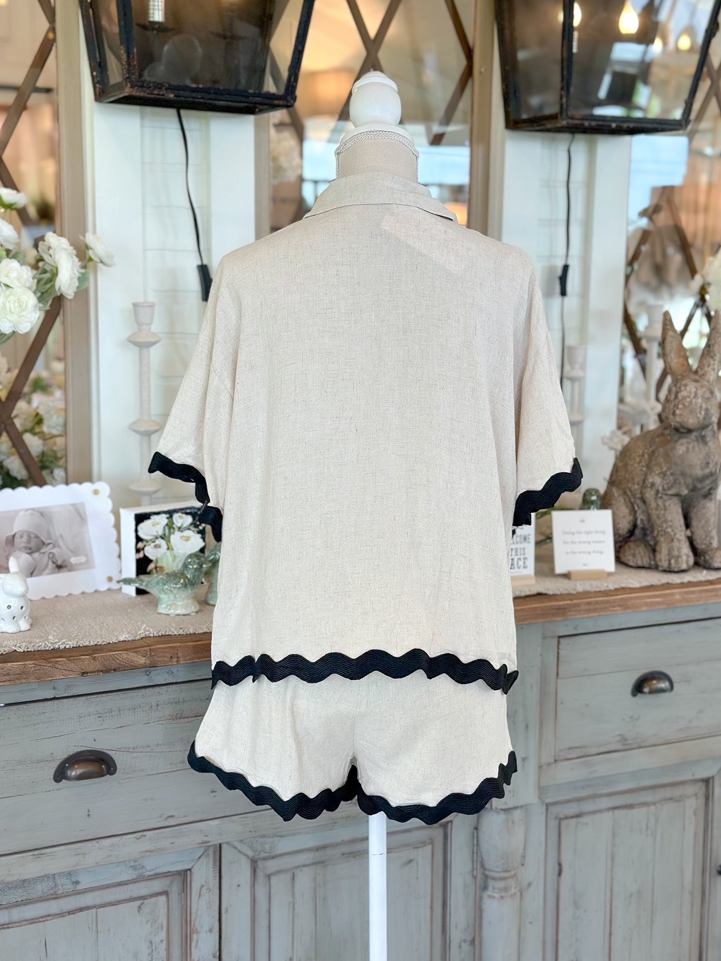 Ric Rac Trim Shorts Set