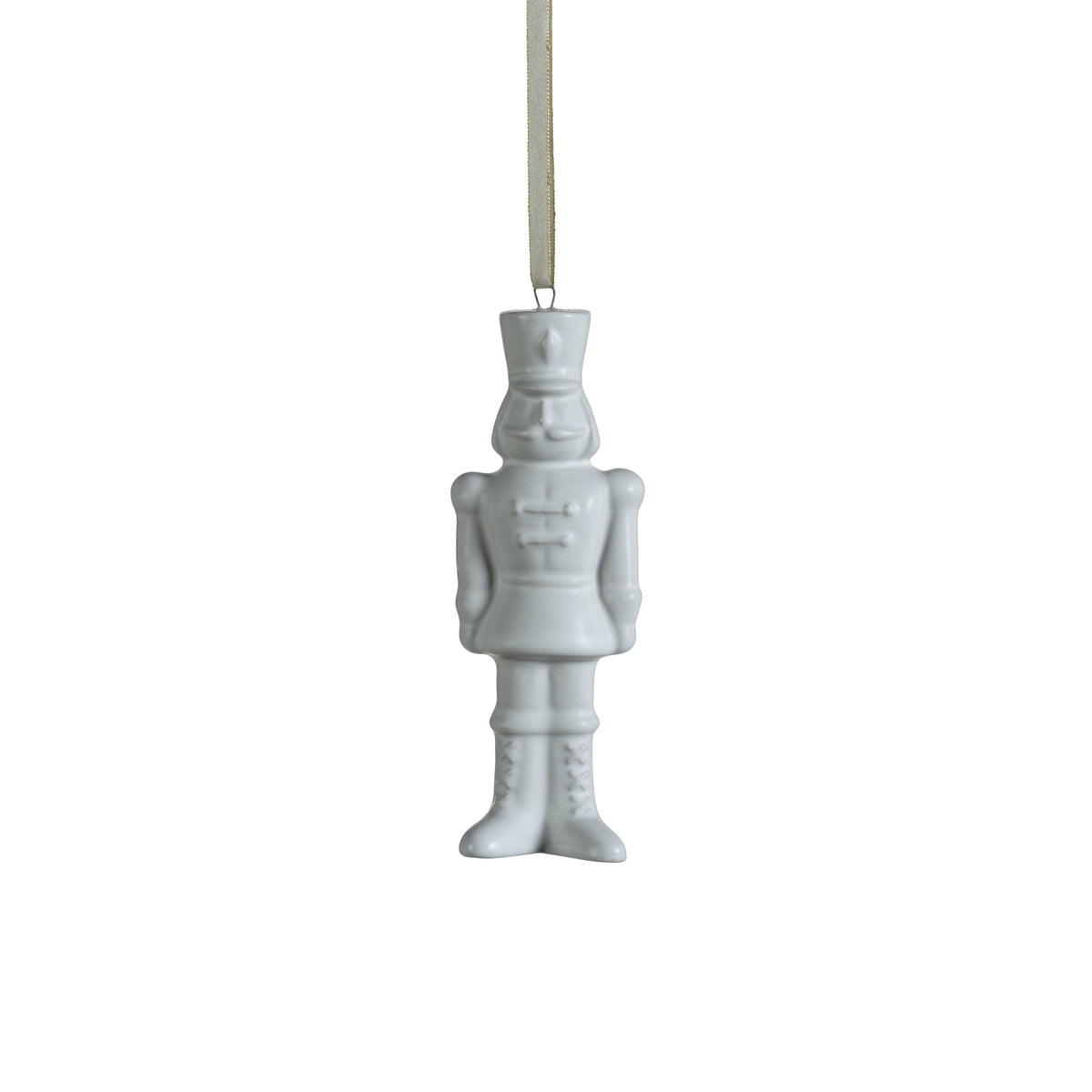 Ceramic Nutcracker Ornament - Matt White