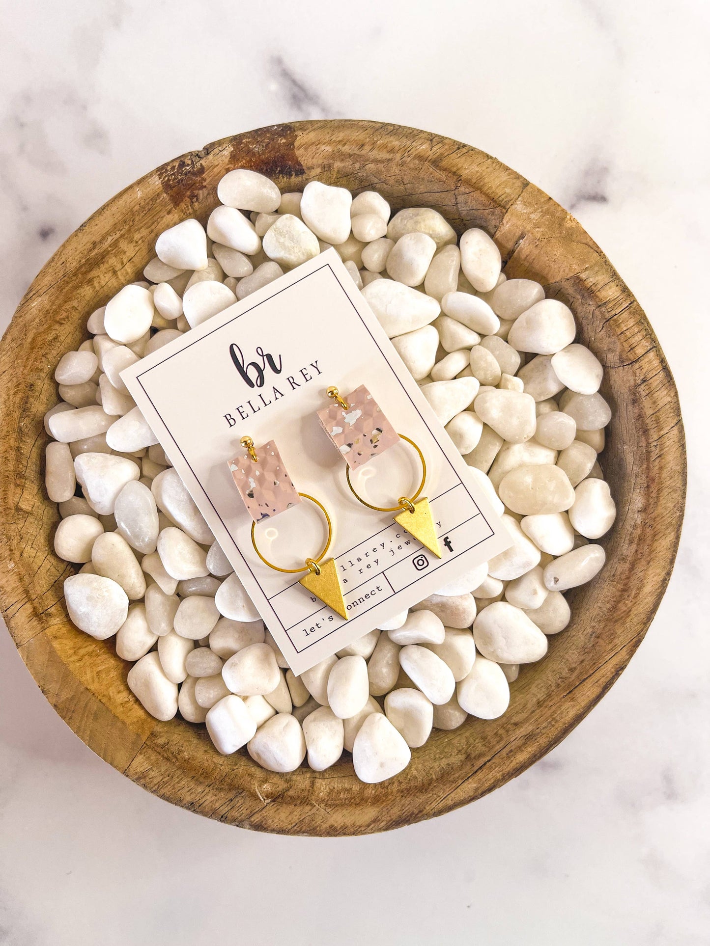 the Kate Mini leather earring  (blush)