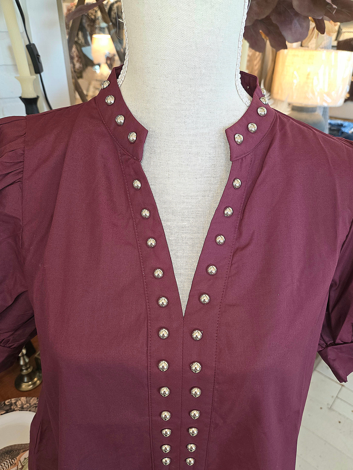 Garnet Stud Accent Blouse