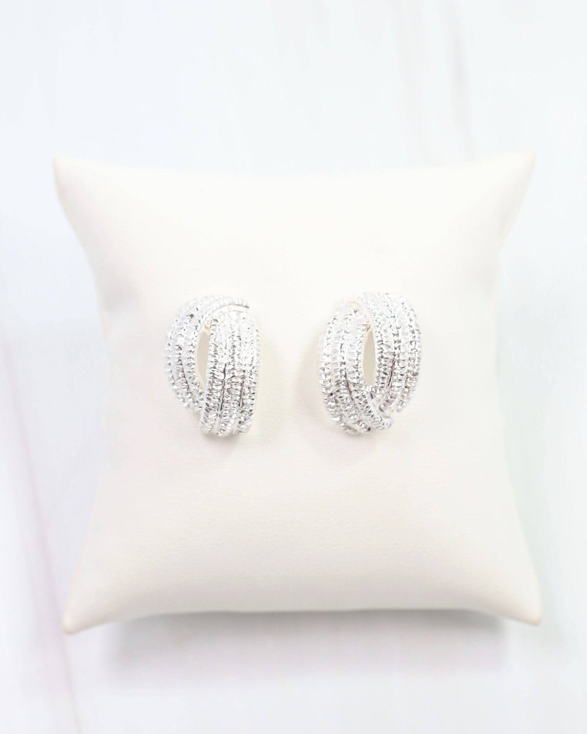 Brianne Brushed Textured Earring Silver