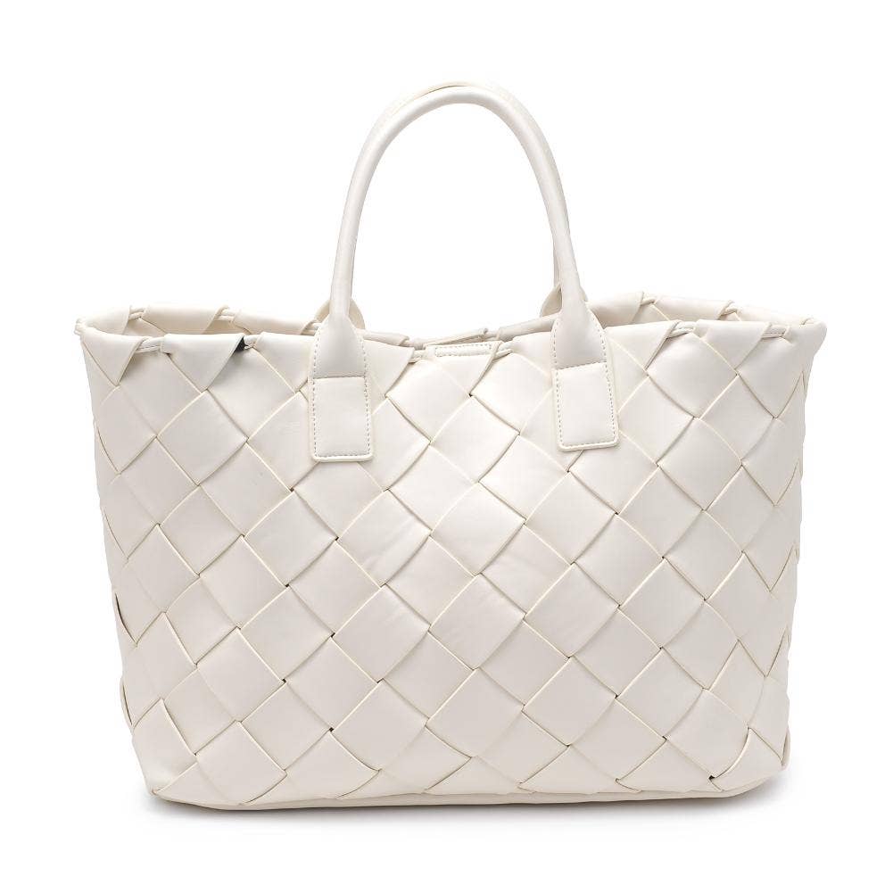 Adeline Woven Tote: Oatmilk