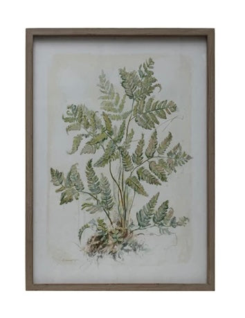 Wood Framed Glass Botanical Print