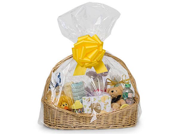 Clear Poly Basket Wrap Bags: Clear, 25 Pack, X-Small 7x12x4"