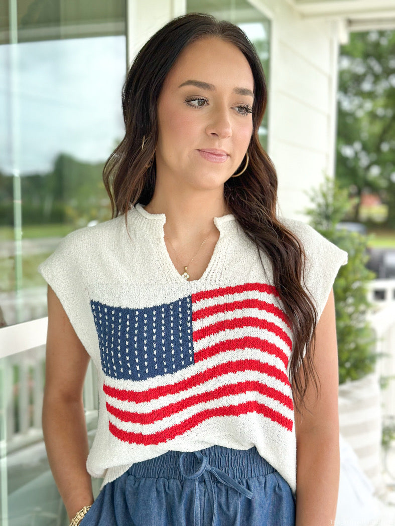 Fourth Of July Soft Knit Top
