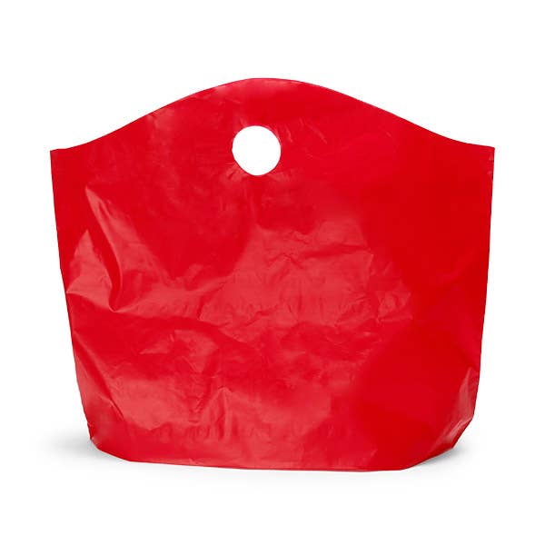 Wave Top Plastic Retail Merchandise Bags: Clear Frosted, Medium 18x15x6"