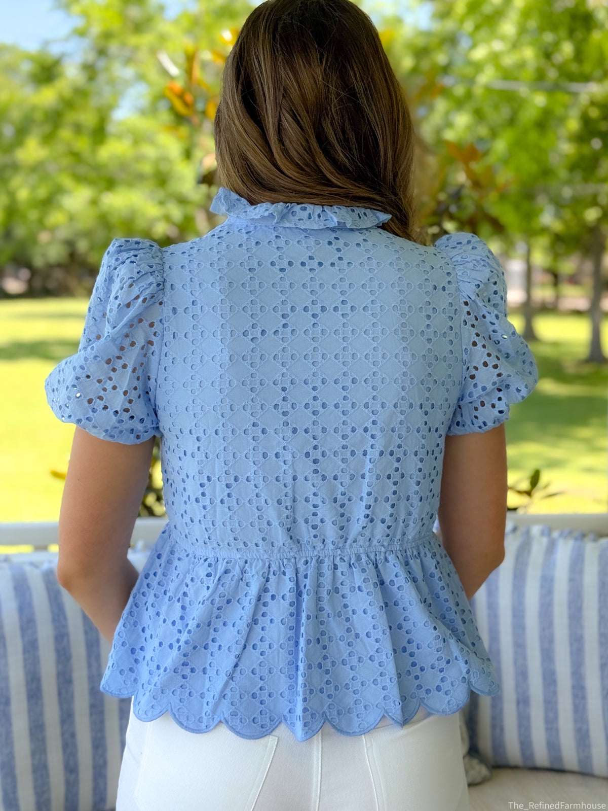Soft Sky Eyelet Top