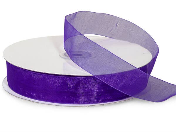 Sheer Organza Gift Packaging Ribbon: Denim Blue, 1 Pack, 7/8"x100 yards