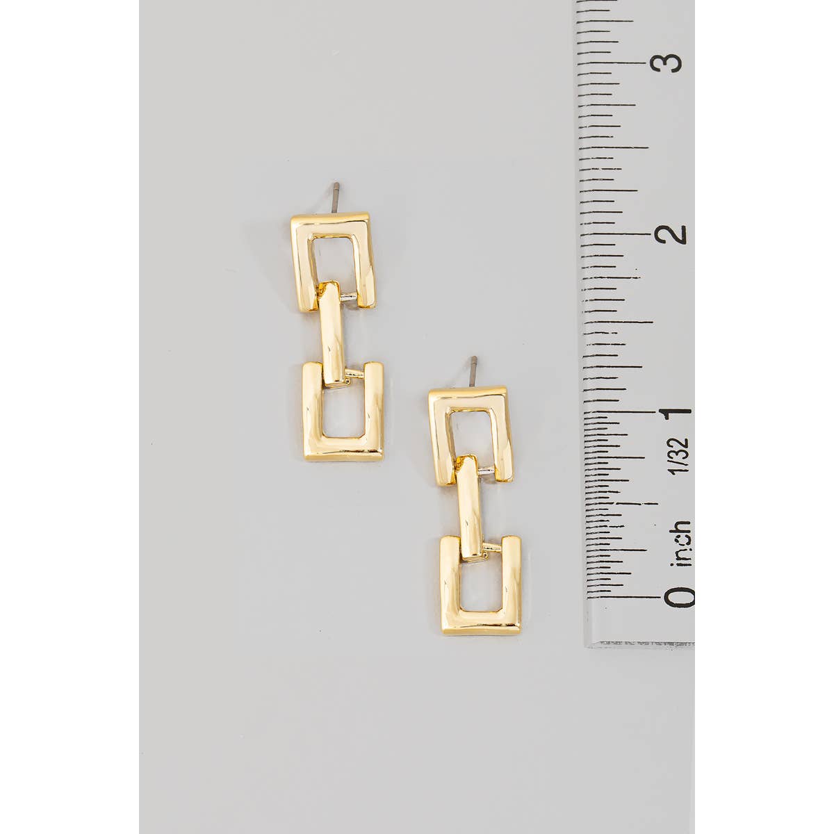 Square Chain Dangle Drop Earrings: G