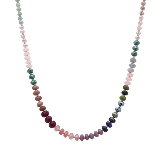 Dark Multi Crystal Beaded with 16"-18" Necklace