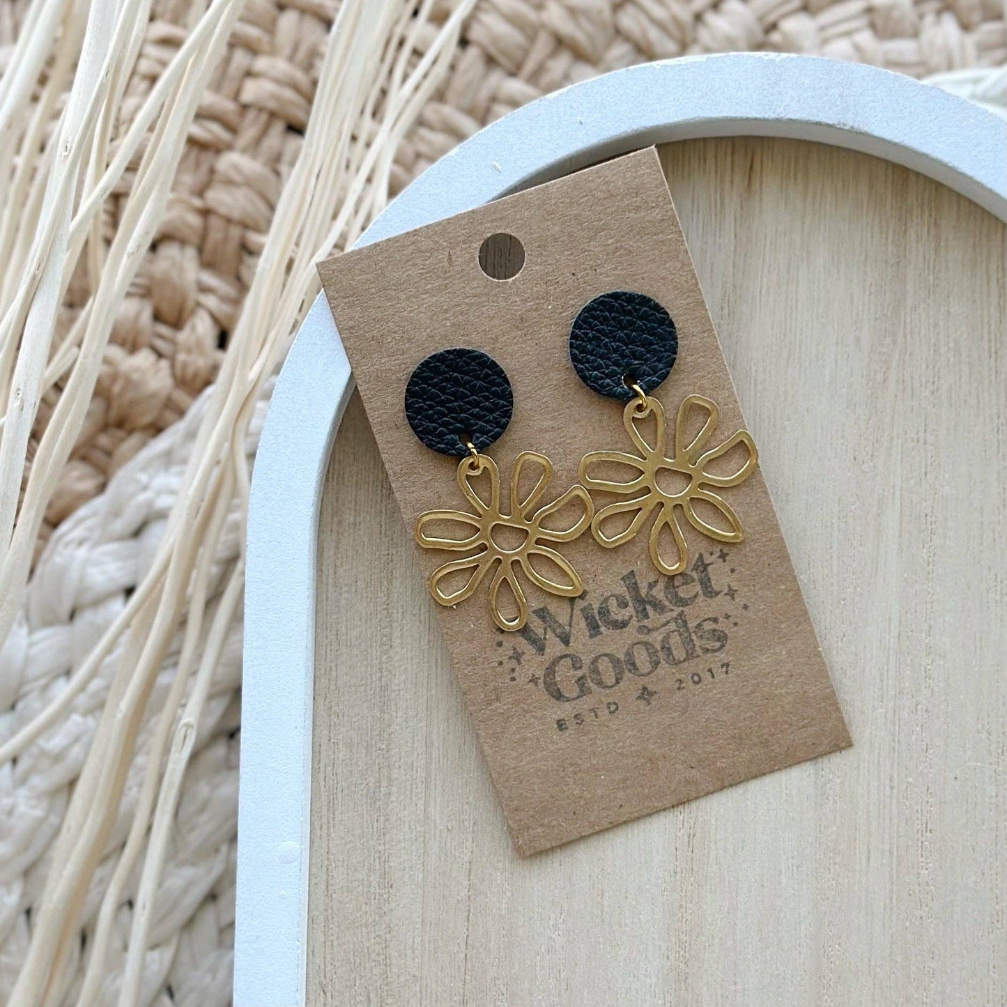 Flora Studs | Coal