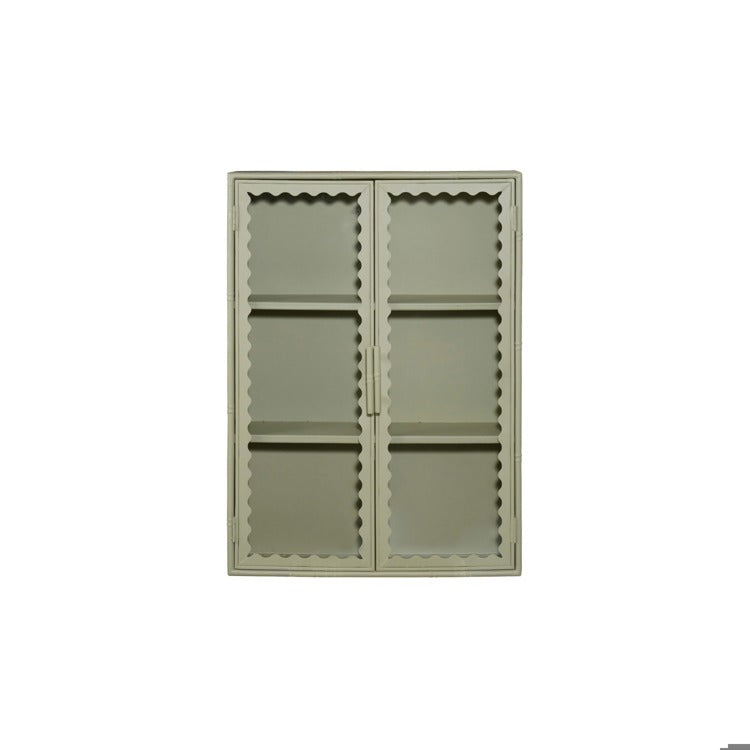 Metal & Glass Scalloped Cabinet