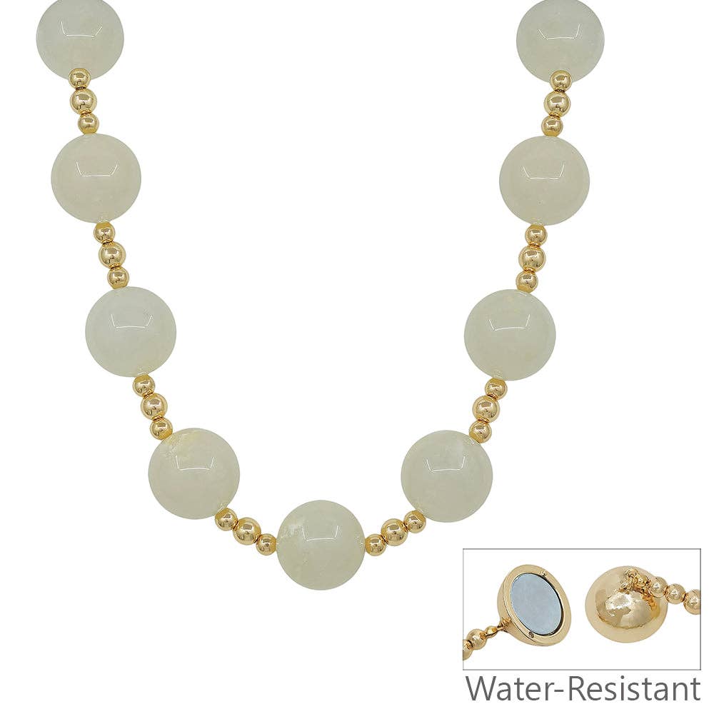 Water Resistant 20MM Large White Acrylic Beaded 18" Necklace