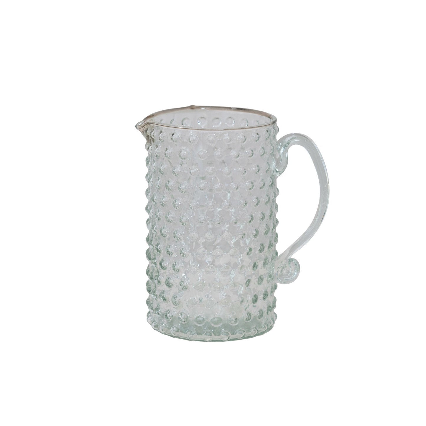 42 oz Hand Blown hobnail Glass Pitcher