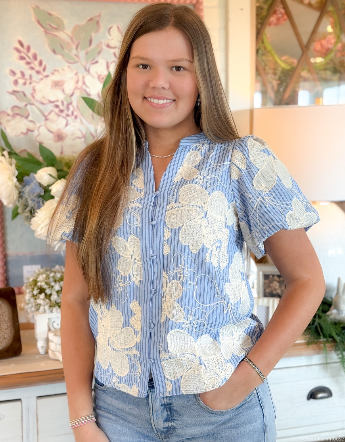 Grace in Bloom Stripe Blouse