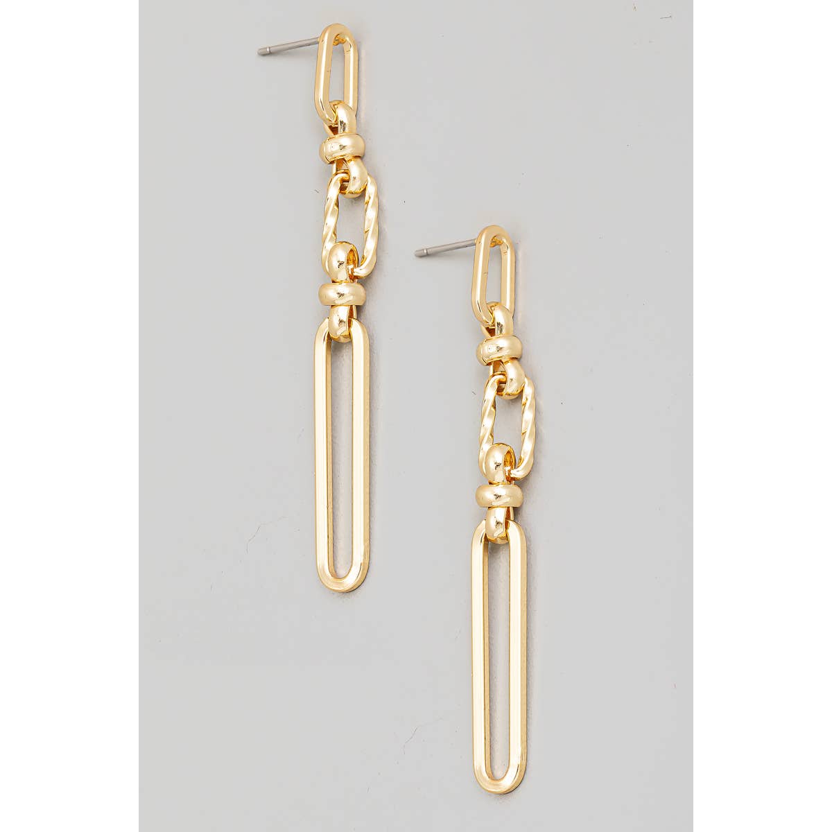 Mixed Oval Chain Dangle Earrings: G