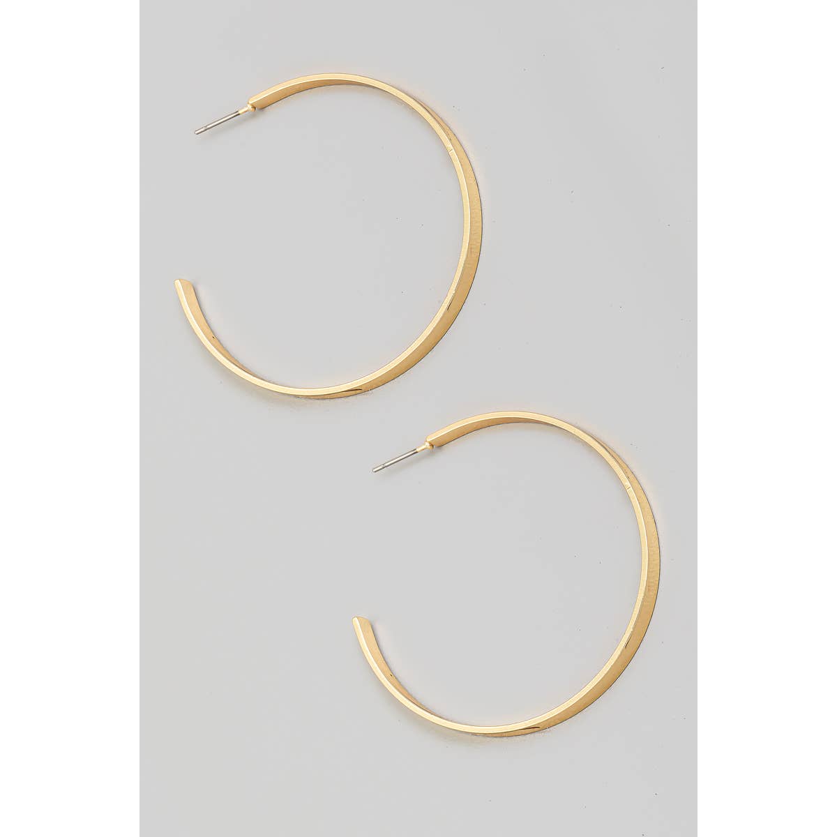 Thin Flat Metallic Hoop Earrings: G