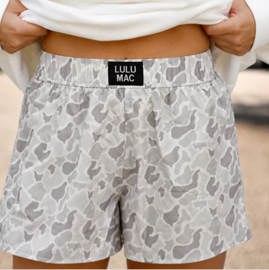 LULU MAC White Camo Shorts