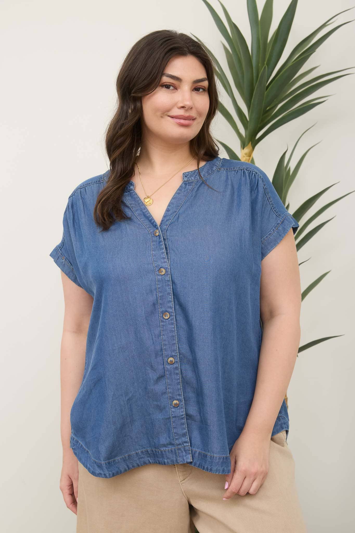 Denim Days Button-Up - Curvy