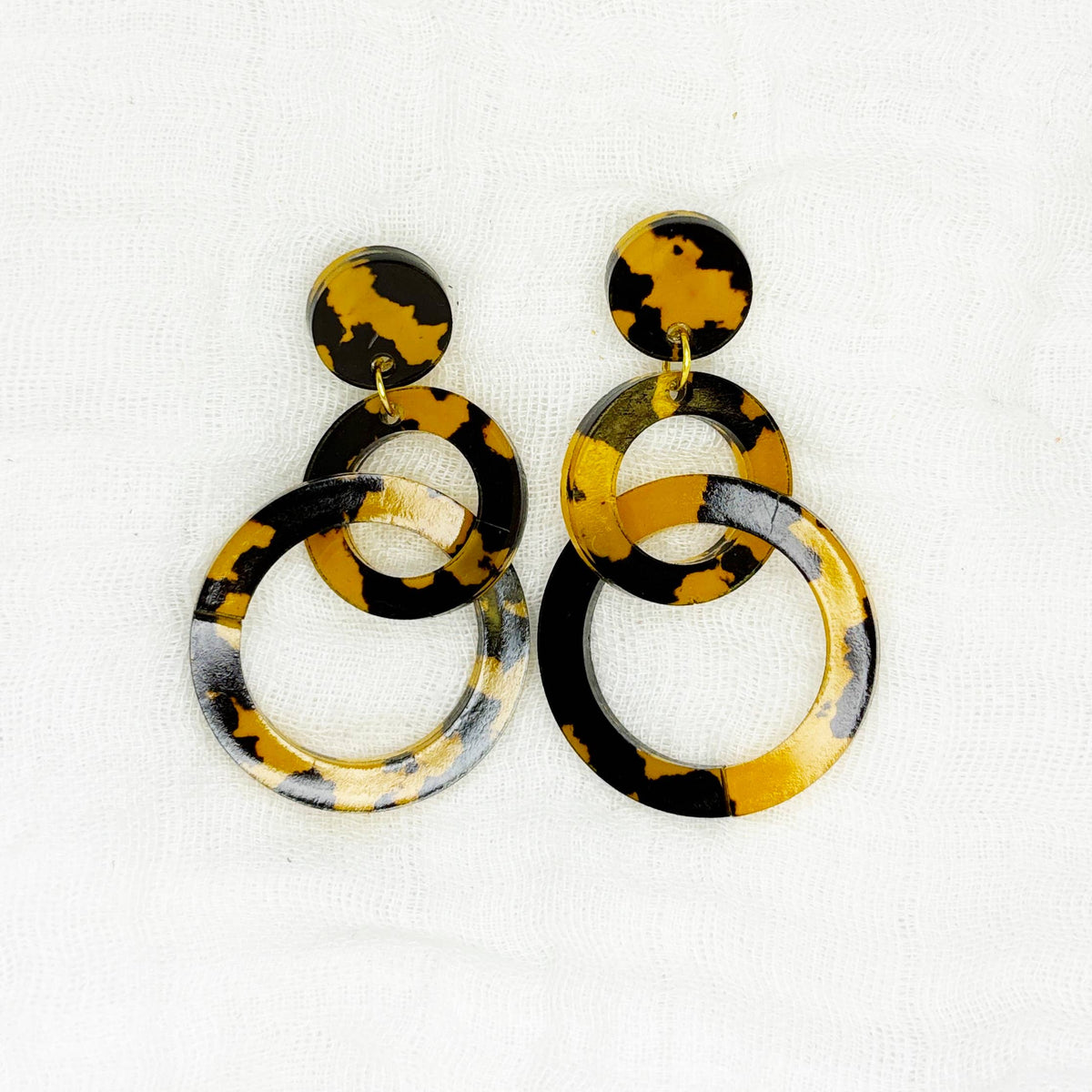 Trinity Earrings: Tortoise