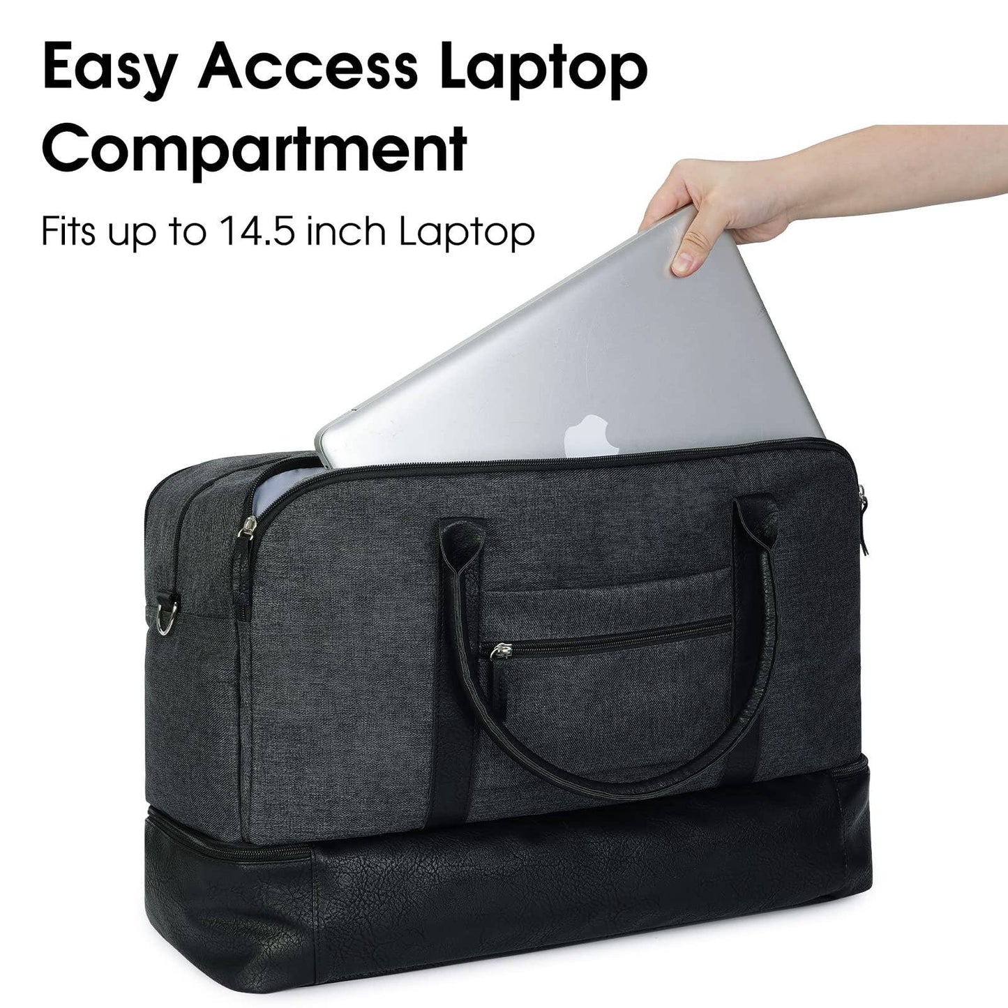 WANDF Large Carry on Canvas Duffel Bag for Travel Business: Blue Strips