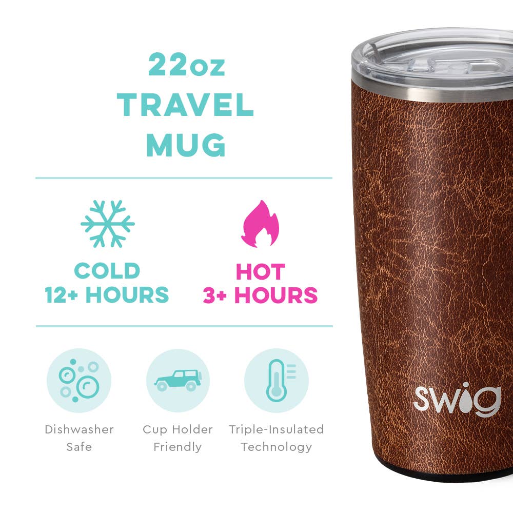 Leather Swig Travel Mug (22oz)