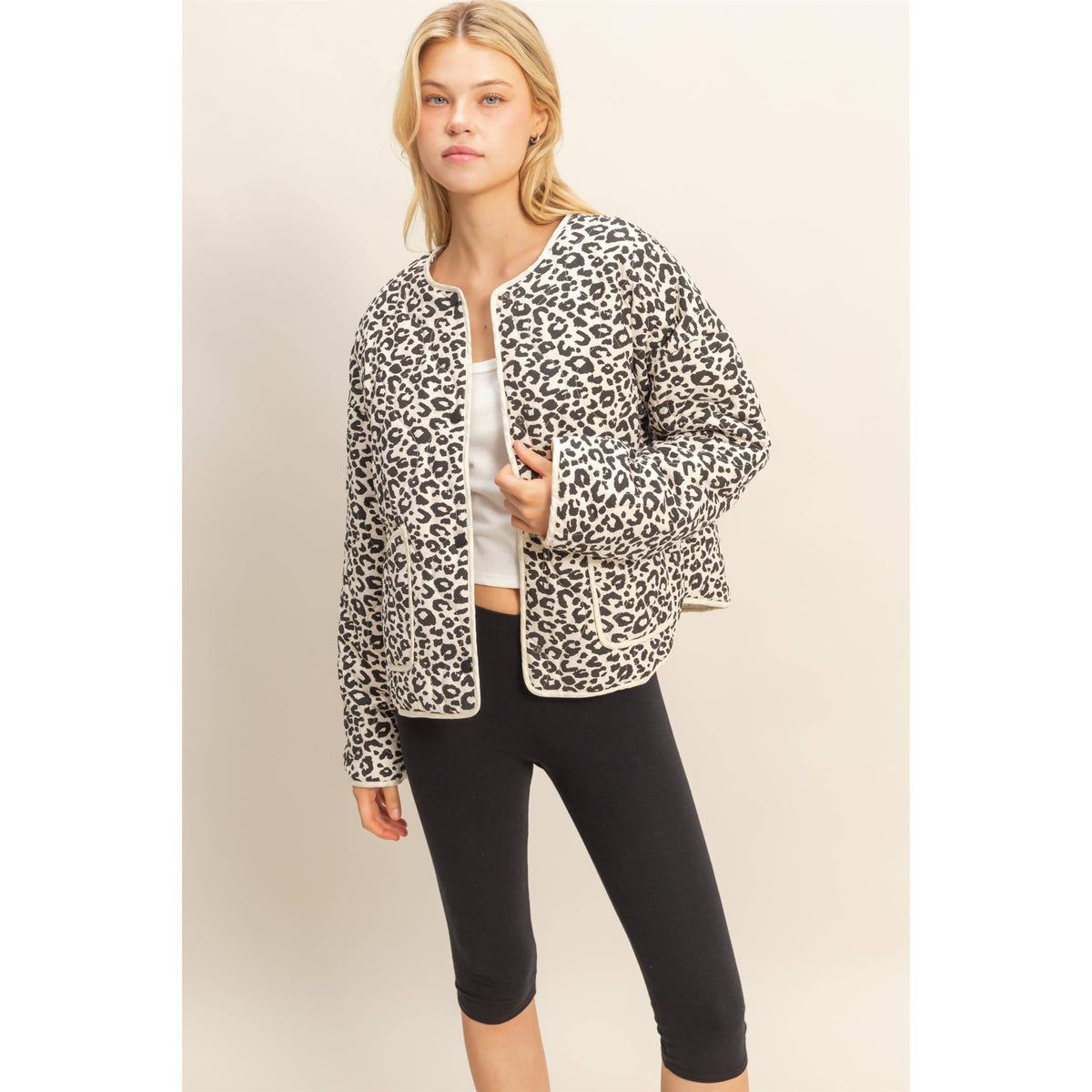 Leopard Quilted Puffer Jacket