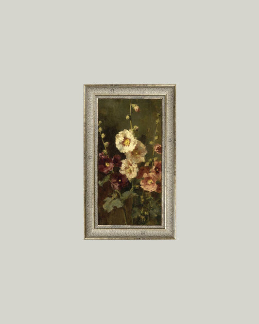 Late Summer Hollyhocks: 7x12