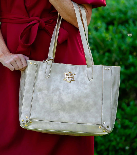 Sophie Studded Tote Gold Shimmer