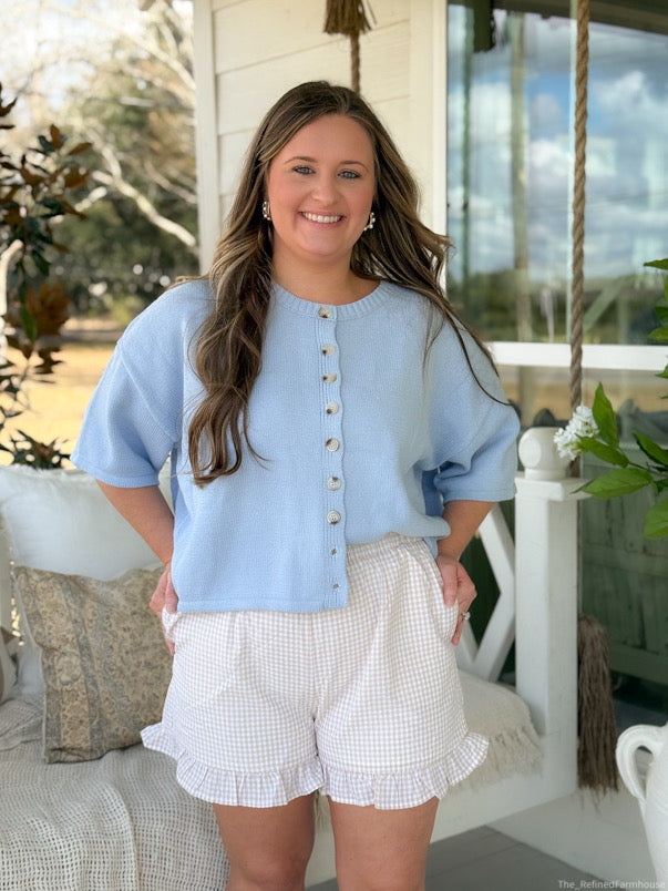 The Millie Gingham Ruffle Shorts