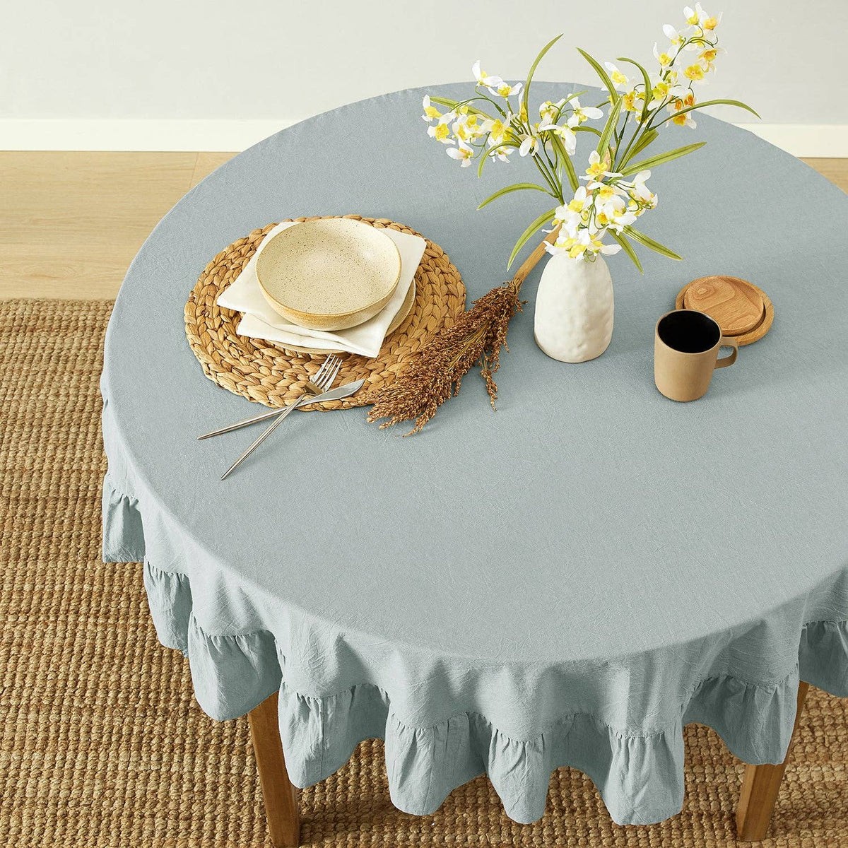 Corcovado Tablecloth (Slate Blue): 60" round