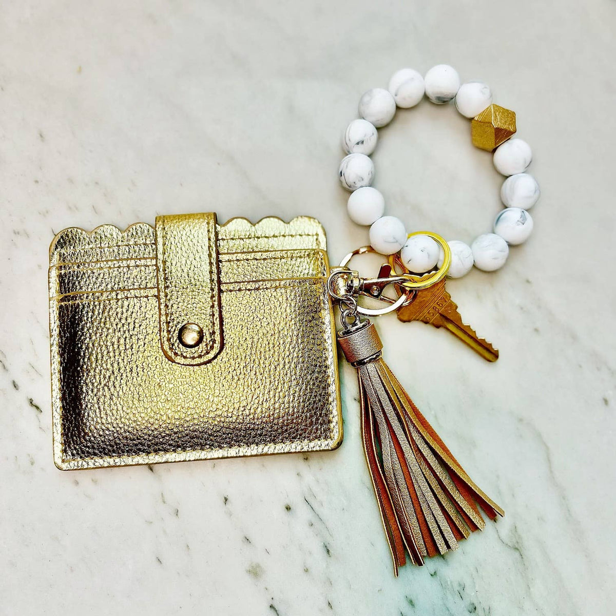 Marble•ous Wristband Keychain: No Phone Attachment, No Wallet