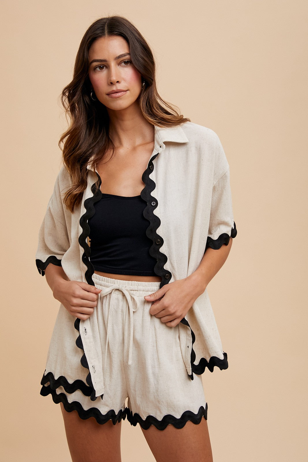 Ric Rac Trim Shorts Set