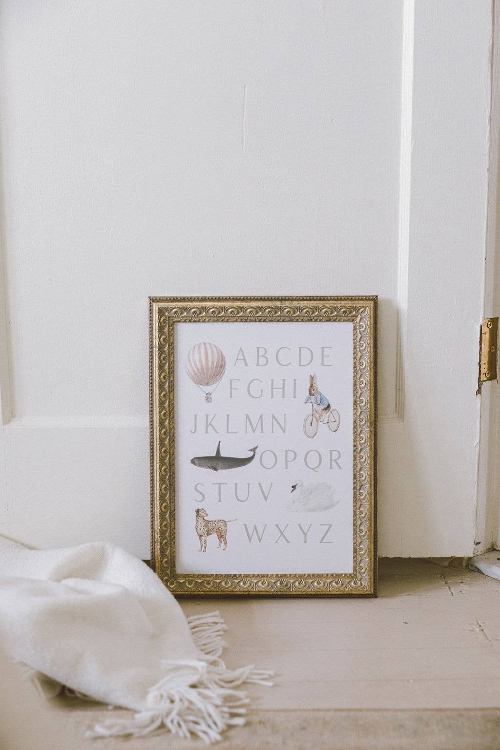 Alphabet with Vintage Art: 8x10