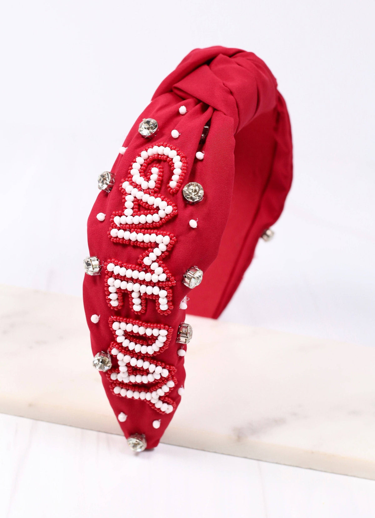 Game Day Embellished Headband BURGUNDY