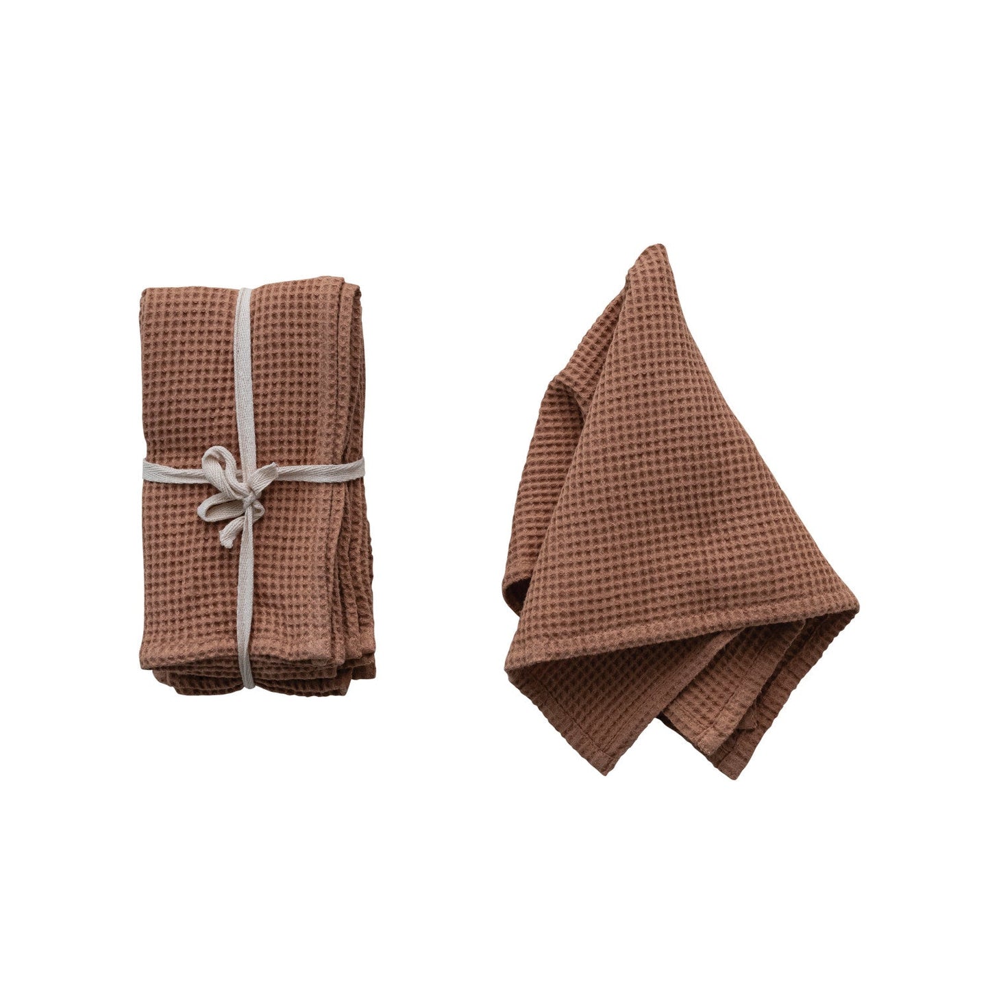 18" Square Woven Linen & Cotton Waffle Napkins Set of 4