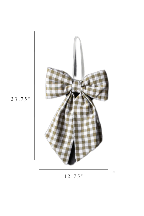 Bow Gingham Green Fabric: Medium
