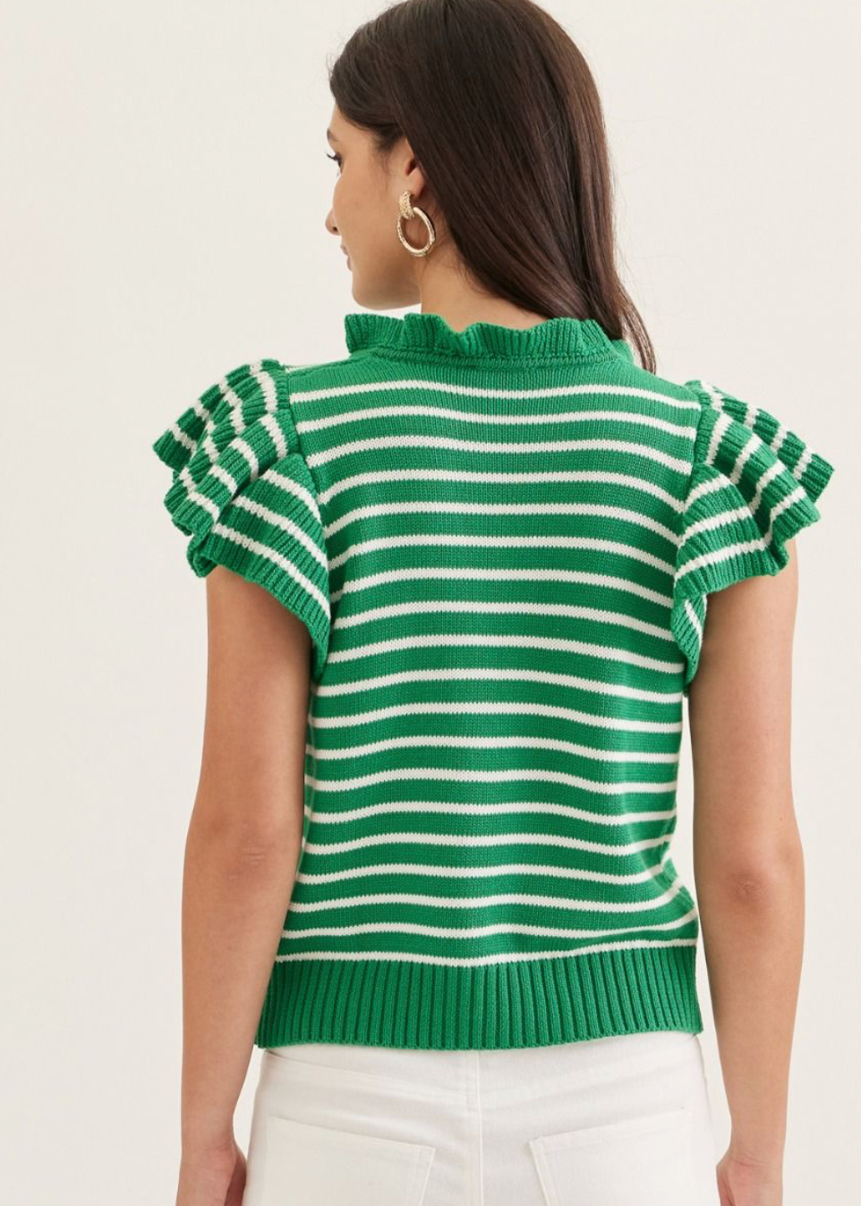 The Bayside Belle Sweater Top - Green