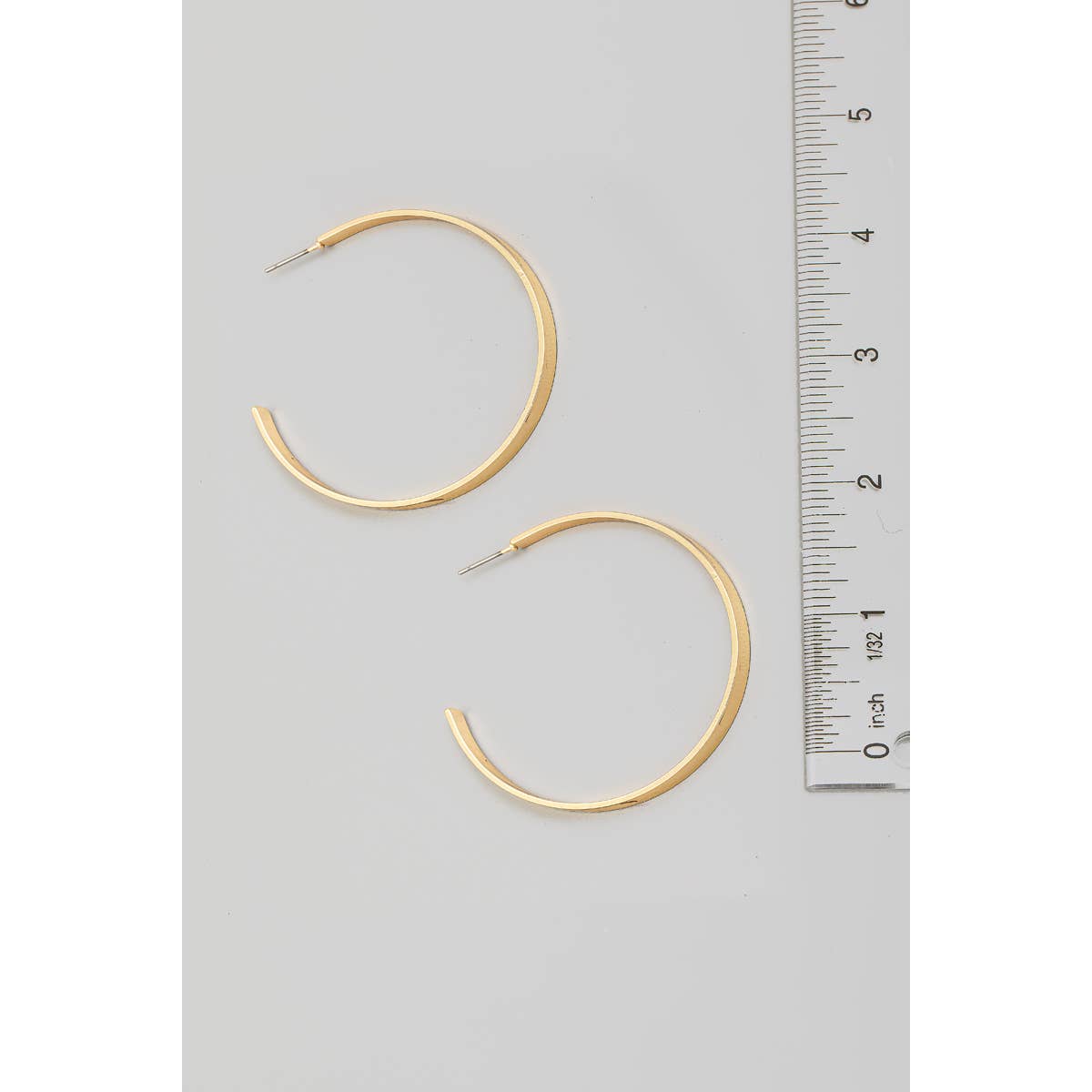Thin Flat Metallic Hoop Earrings: G