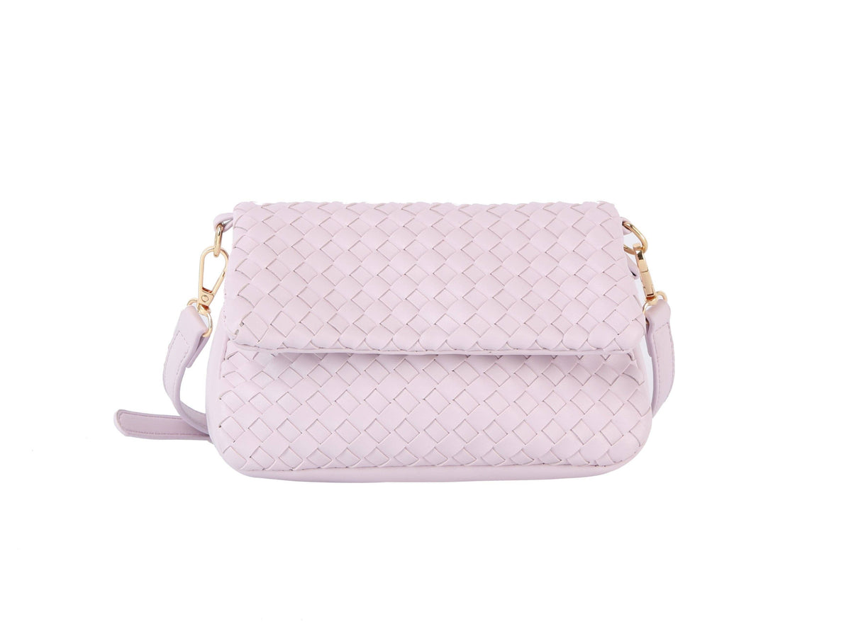 Woven flap over clutch: BEIGE