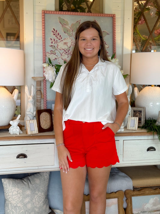 Sunset Scalloped Pocket Shorts