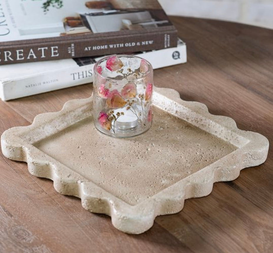 Cement Scallop Tray
