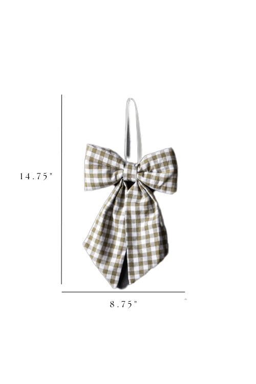 Bow Gingham Green Fabric: Medium