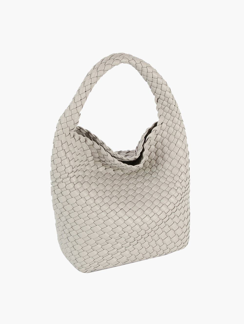 Hobo Handbag With Detachable Shoulder Strap: GREY