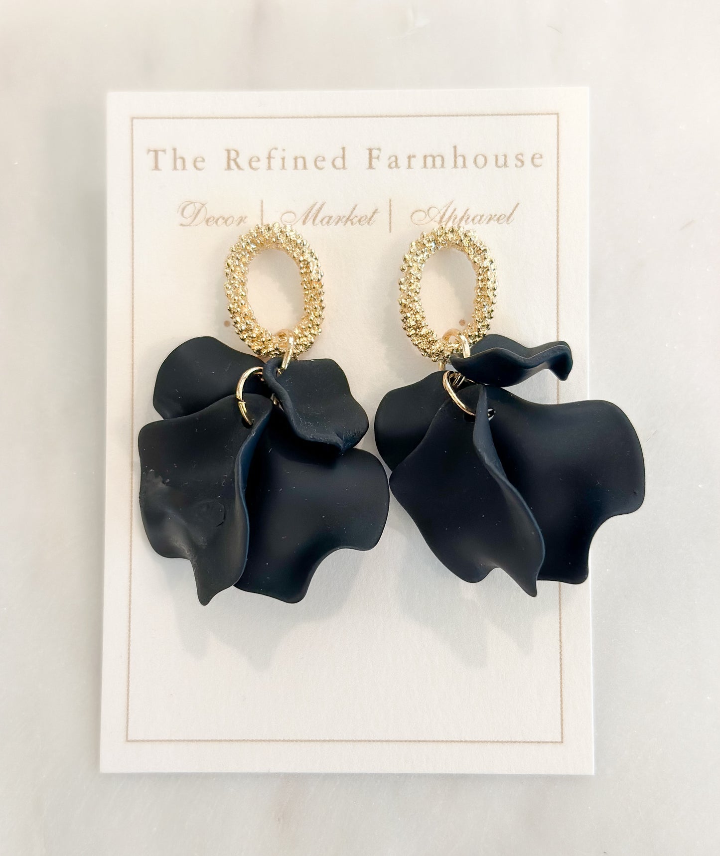Petal Earrings w/Gold Trim
