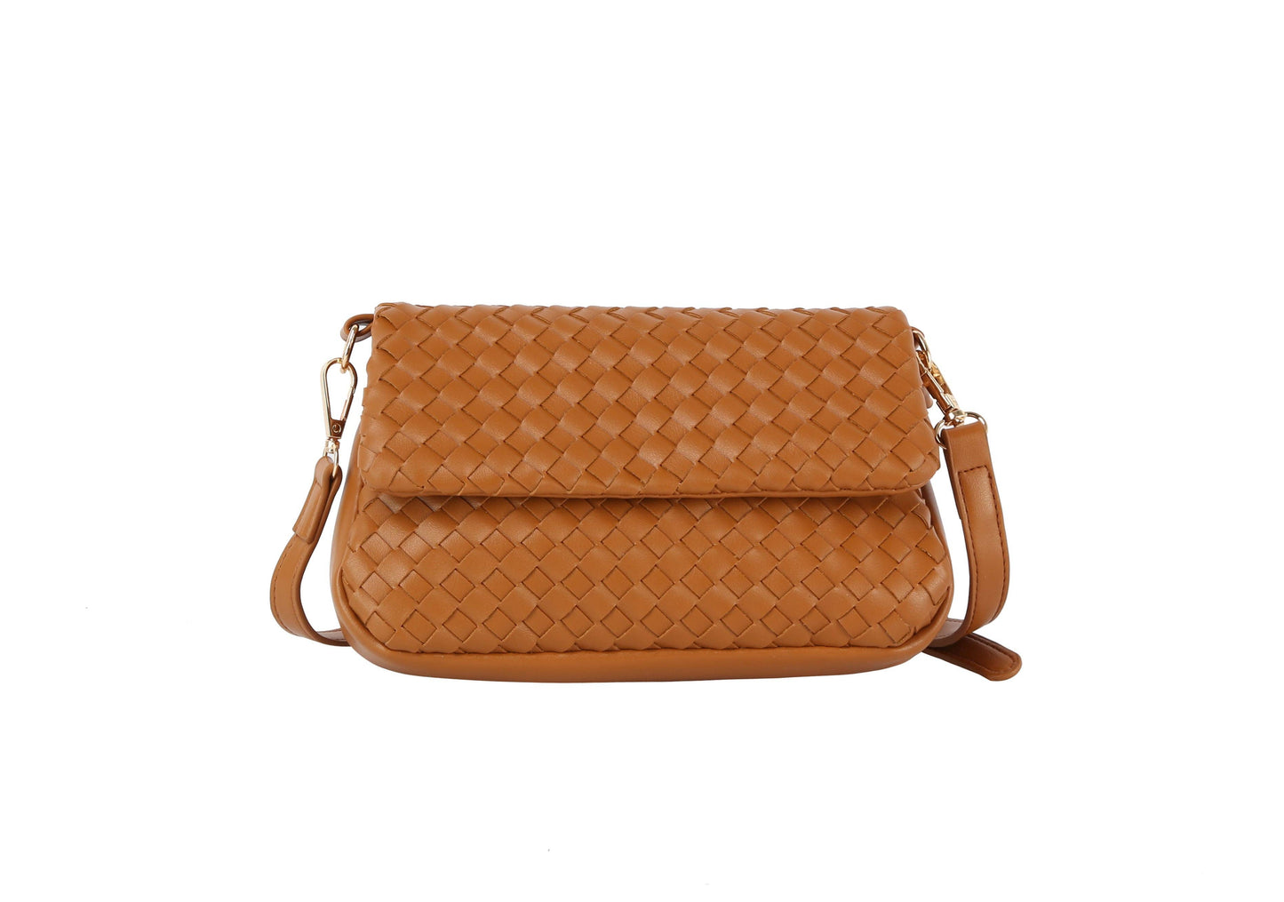 Woven flap over clutch: BEIGE