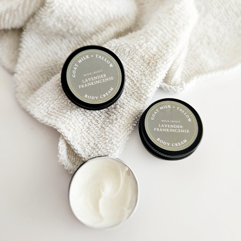 Lavender Frankincense Mini Goat Milk + Tallow Body Cream