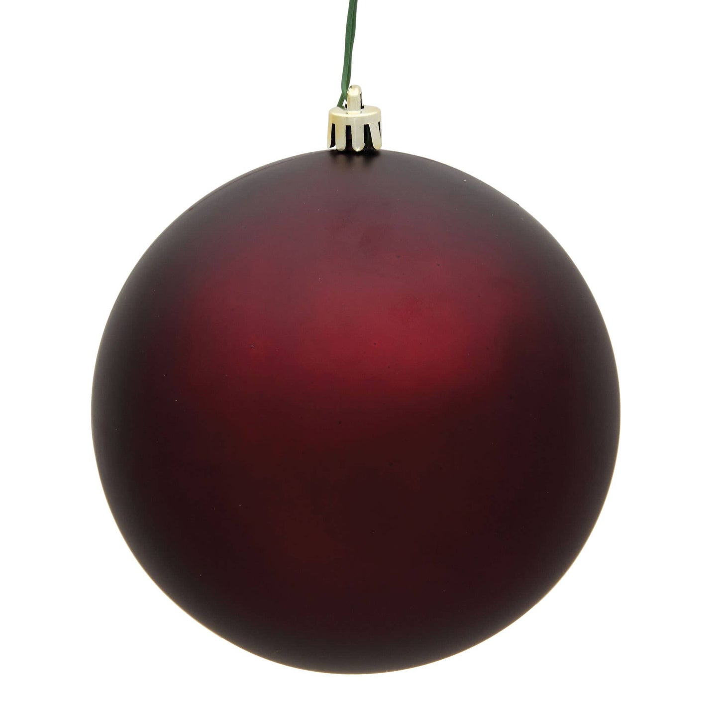Vickerman 8" Burgundy Matte Ball Ornament: Burgundy, Plastic, 8"